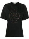 Fendi Ff Kaligraphy T-shirt In F0gmf Black Brown