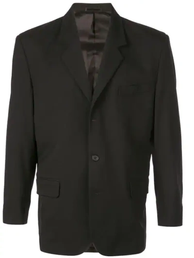 Second / Layer Boxy Suit Jacket In Black
