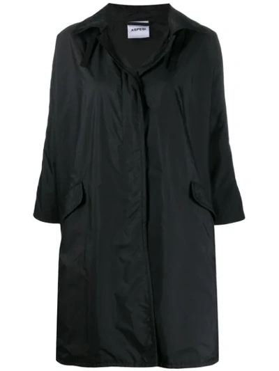 Aspesi Relaxed Fit Raincoat In Black