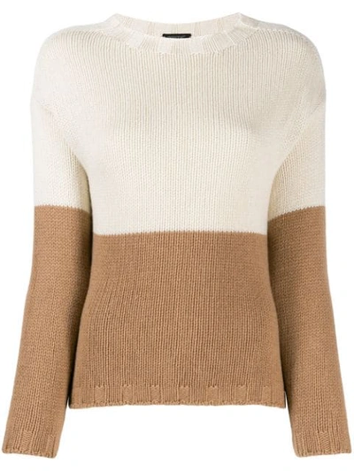 Aragona Two-tone Cashmere Sweater In Neutrals