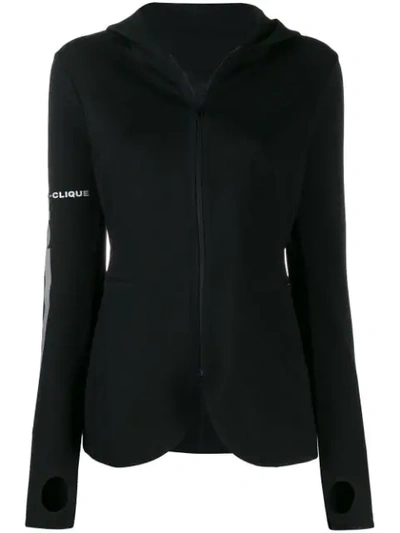 Pinko Zip-up Fitted Jacket In Black