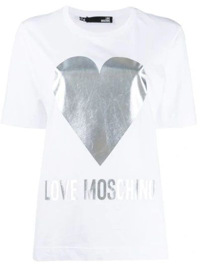 Love Moschino Printed Logo T-shirt In White