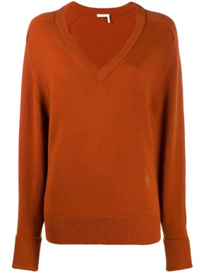 Chloé Knitted Sweatshirt In Brown