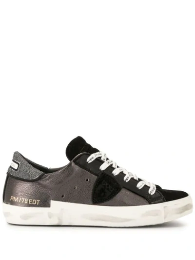 Philippe Model Brand Printed Lace Trainers In Black
