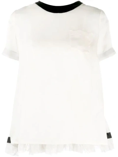 Sacai Pleated Back T-shirt In White