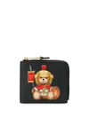 Moschino Roman Teddy Bear Wallet In Black