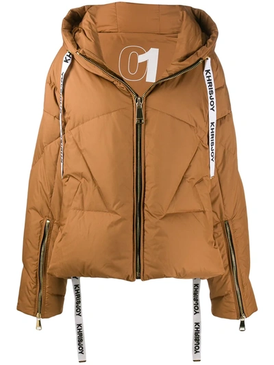 Khrisjoy Oversized Padded Jacket In Brown