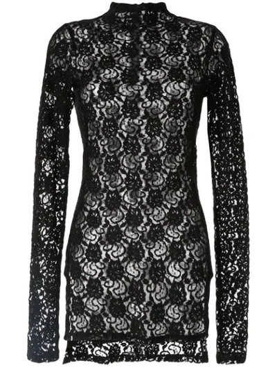 Taylor Baseline Lace Top In Black