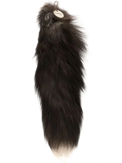 Ann Demeulemeester Fur Tail Keyring In Brown