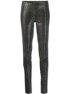 Arma Snakeskin Effect Skinny Trousers In Grey