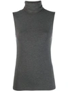 Majestic Sleeveless Knitted Top In Grey