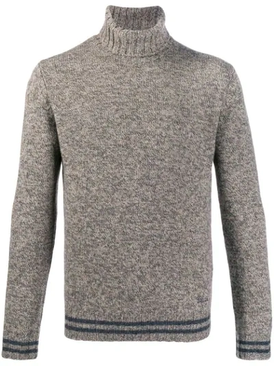 Lardini Rollneck Knit Sweater In Brown