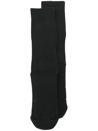 Y-3 Logo Embroidery Socks In Black