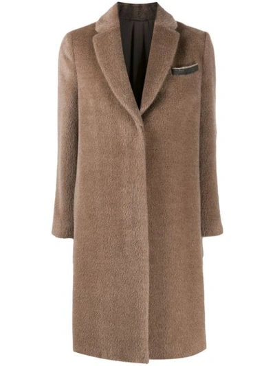 Brunello Cucinelli Single Breasted Coat In Neutrals