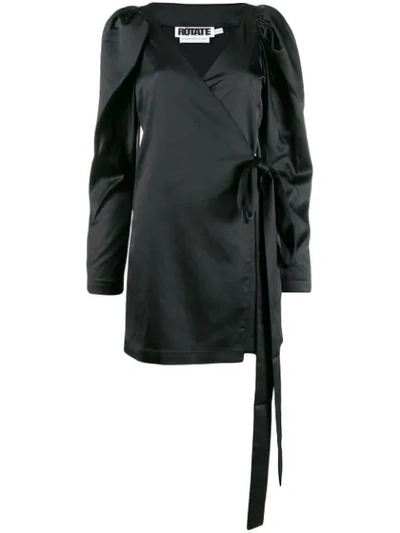 Rotate Birger Christensen Wrap Dress In Black
