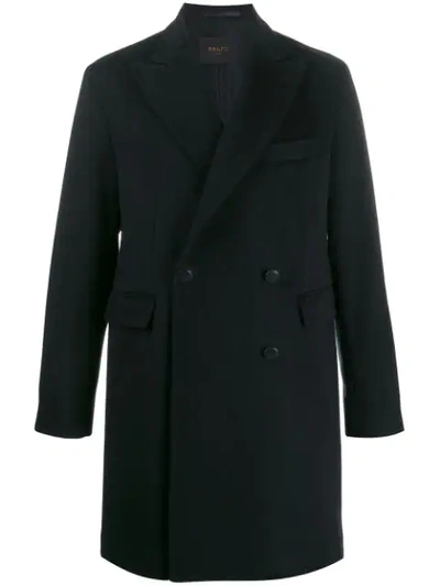 Paltò Double-breasted Coat In Blue