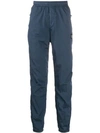 Stone Island Logo Patch Track Trousers In Blue