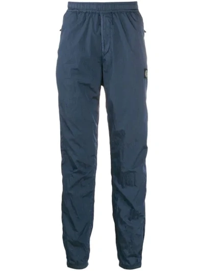 Stone Island Logo Patch Track Trousers In Blue