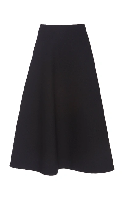 Marc Jacobs Compact Crepe Wool Blend A-line Skirt In Black