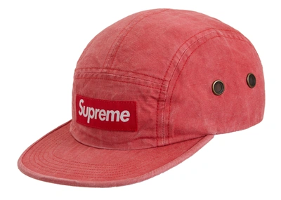 Pre-owned Supreme Washed Linen Camp Cap Red