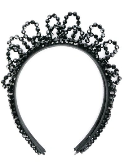 Simone Rocha Wiggle Crystal-beaded Headband In Black