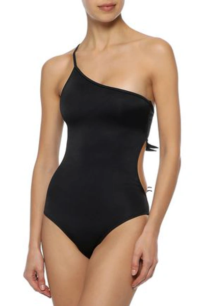 Adriana Degreas One-shoulder Cutout Swimsuit In Black