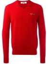 Comme Des Garçons Logo Patch Jumper In Red