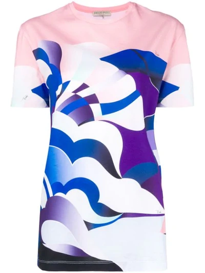 Emilio Pucci Woman Printed Cotton-jersey T-shirt Baby Pink