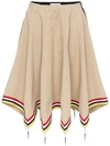 Jw Anderson J.w.anderson Woman Grosgrain-trimmed Embellished Cotton-twill Skirt Beige In Neutrals