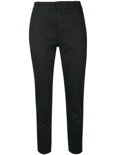 Vince Classic Twill Crop Chino Pants In Black