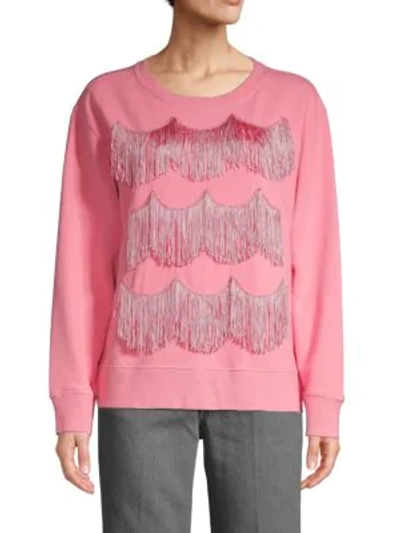 Marc Jacobs Tassel Cotton Sweater In Pink