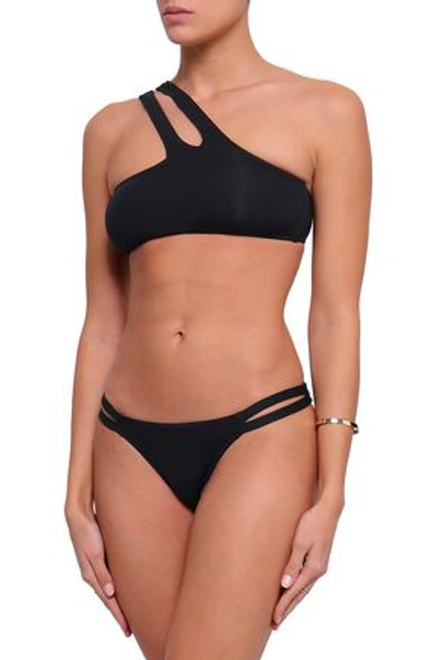 Melissa Odabash St. Lucia One-shoulder Cutout Bikini Top In Black