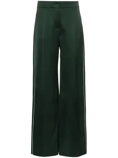 Peter Pilotto Side-stripe Satin Trousers In Green