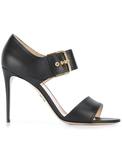 Paul Andrew Buckled Open-toe Sandals In Black