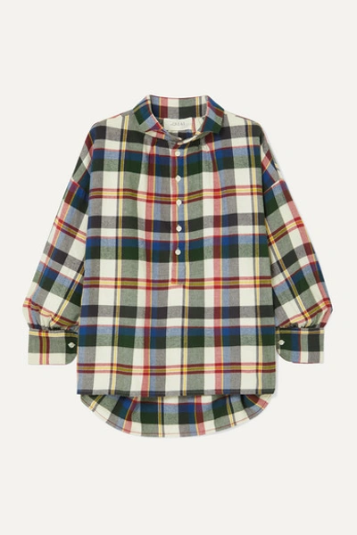 The Great The Painter's Smock Checked Cotton-flannel Shirt In Navy