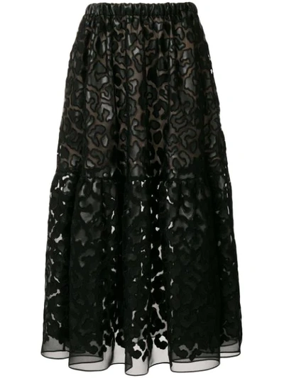 Stella Mccartney Faux-leather Burnout Full Peasant Skirt In Black