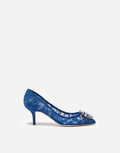 Dolce & Gabbana Bellucci 60 Embellished Lace Pumps In Blue