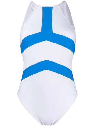 Perfect Moment Nordic Cutout Printed Swimsuit In White