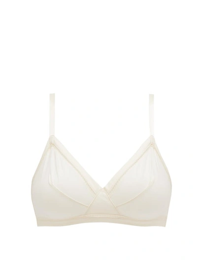 Eres Peau D'ange Soyeuse Mesh-trimmed Stretch-jersey Underwired Soft-cup Bra In Cream