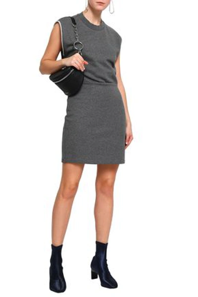 Alexander Wang T French Cotton-terry Mini Dress In Dark Gray