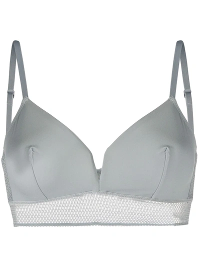 Eres Peau D'ange Soyeuse Mesh-trimmed Stretch-jersey Underwired Soft-cup Bra In Grey