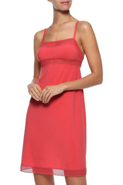 Eres Vaporeuse Lace-trimmed Stretch-jersey Chemise In Pink