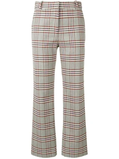 Derek Lam 10 Crosby Plaid Trousers In Grey