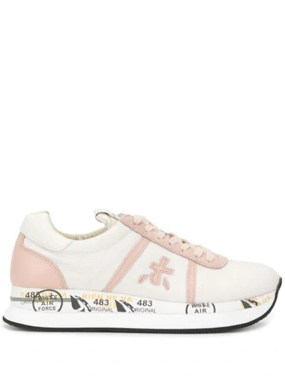 Premiata Low Top Print Trainers In Pink