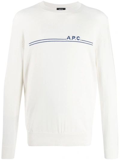 A.p.c. Logo Print Jumper In Neutrals