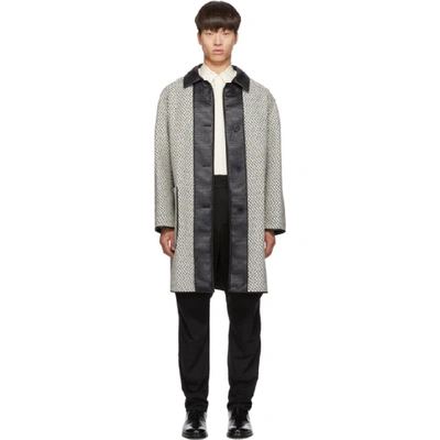 Givenchy Reversible Coated Woven Wool-blend Coat In 001-black