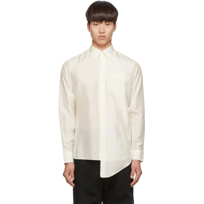 Givenchy Asymmetrical Silk Shirt In 105-ivory