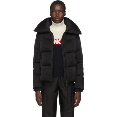 Moncler Black Bandama Shimmer Down Jacket In 999 Black