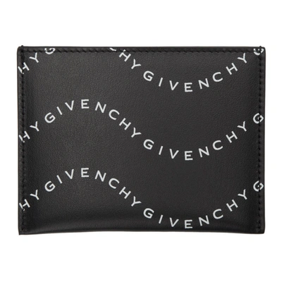 Givenchy Black & White Wave Logo 3cc Card Holder