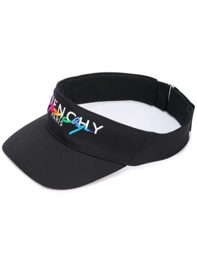 Givenchy Rainbow Logo Visor In Black